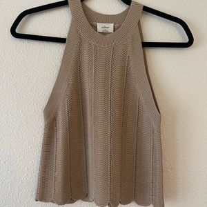 Aritzia Wilfred New Halter Top in Olive Beige